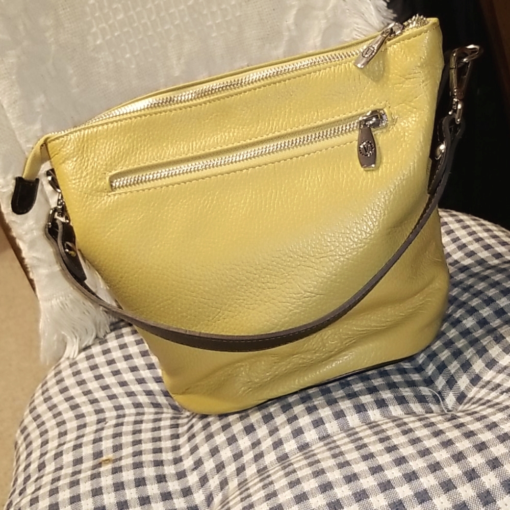 Valentina Italia leather crossbody purse mustard